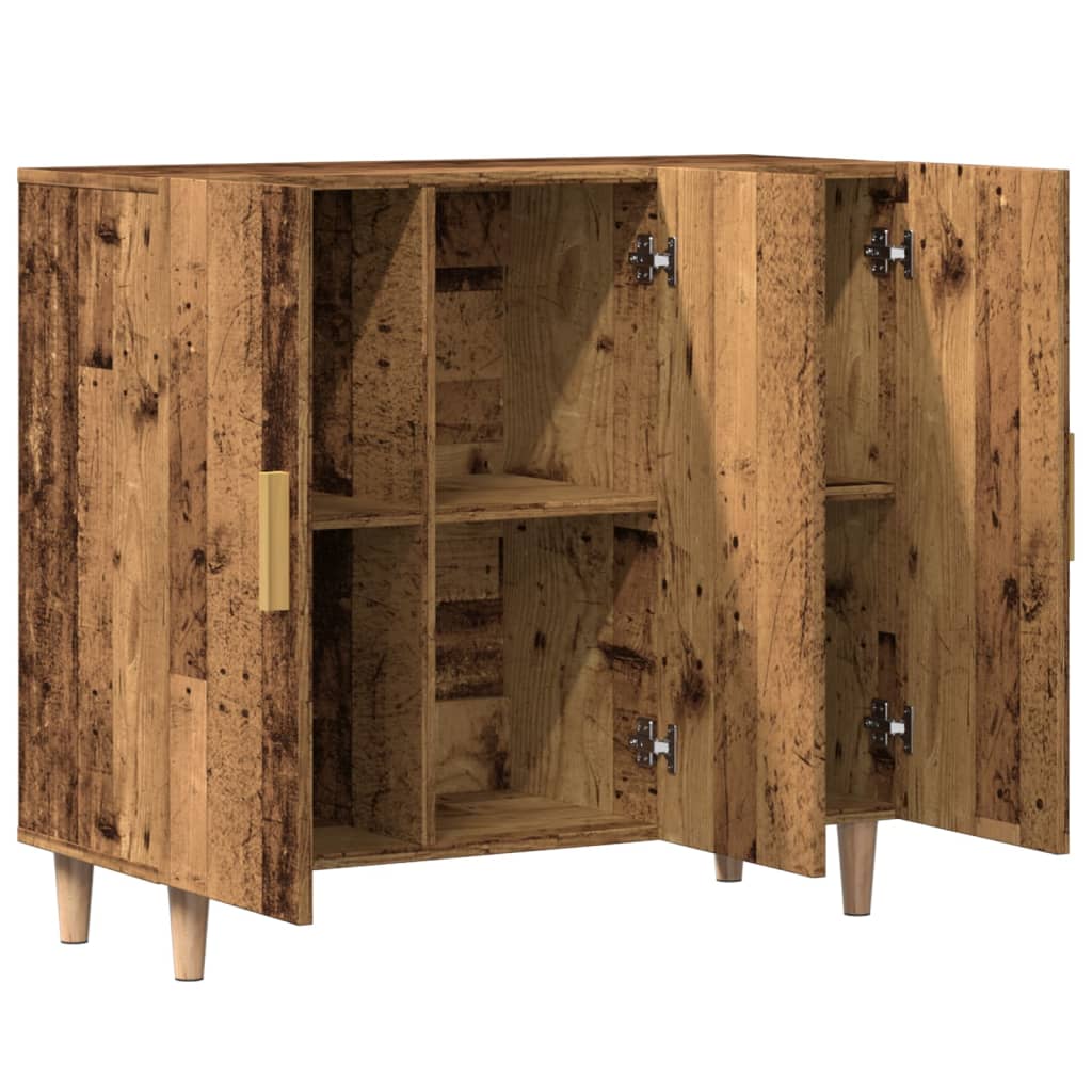 vidaXL Szafka, stare drewno, 90x34x80 cm, materiał drewnopochodny