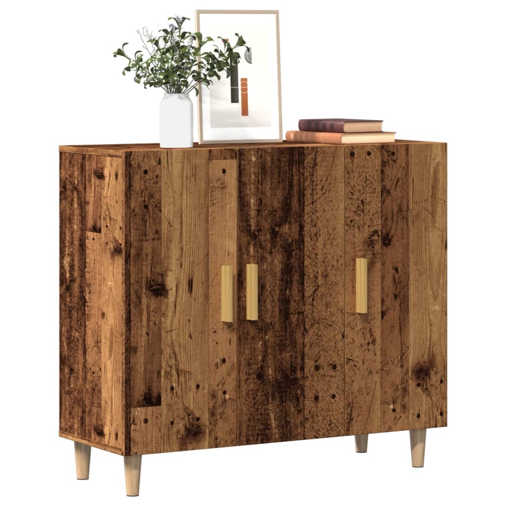 vidaXL Szafka, stare drewno, 90x34x80 cm, materiał drewnopochodny