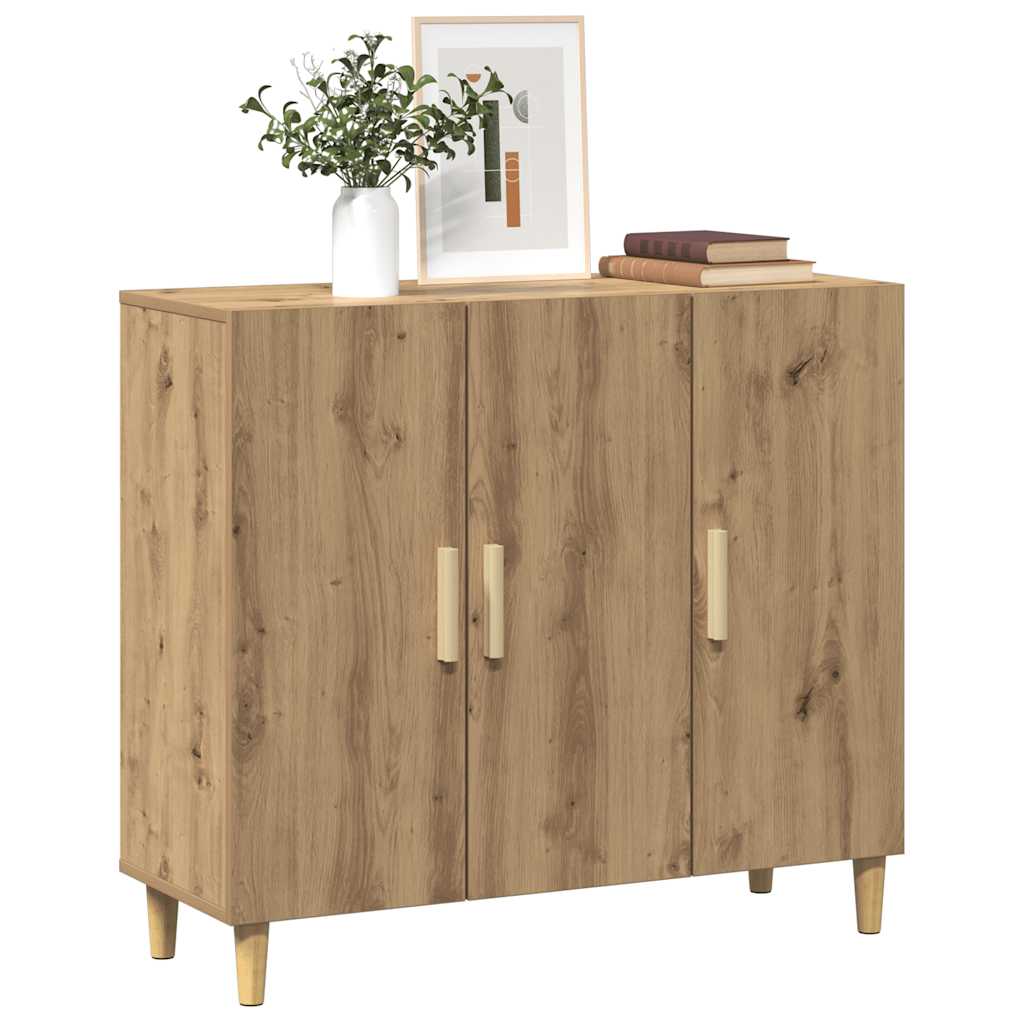 vidaXL Szafka, dąb artisan, 90x34x80 cm, materiał drewnopochodny