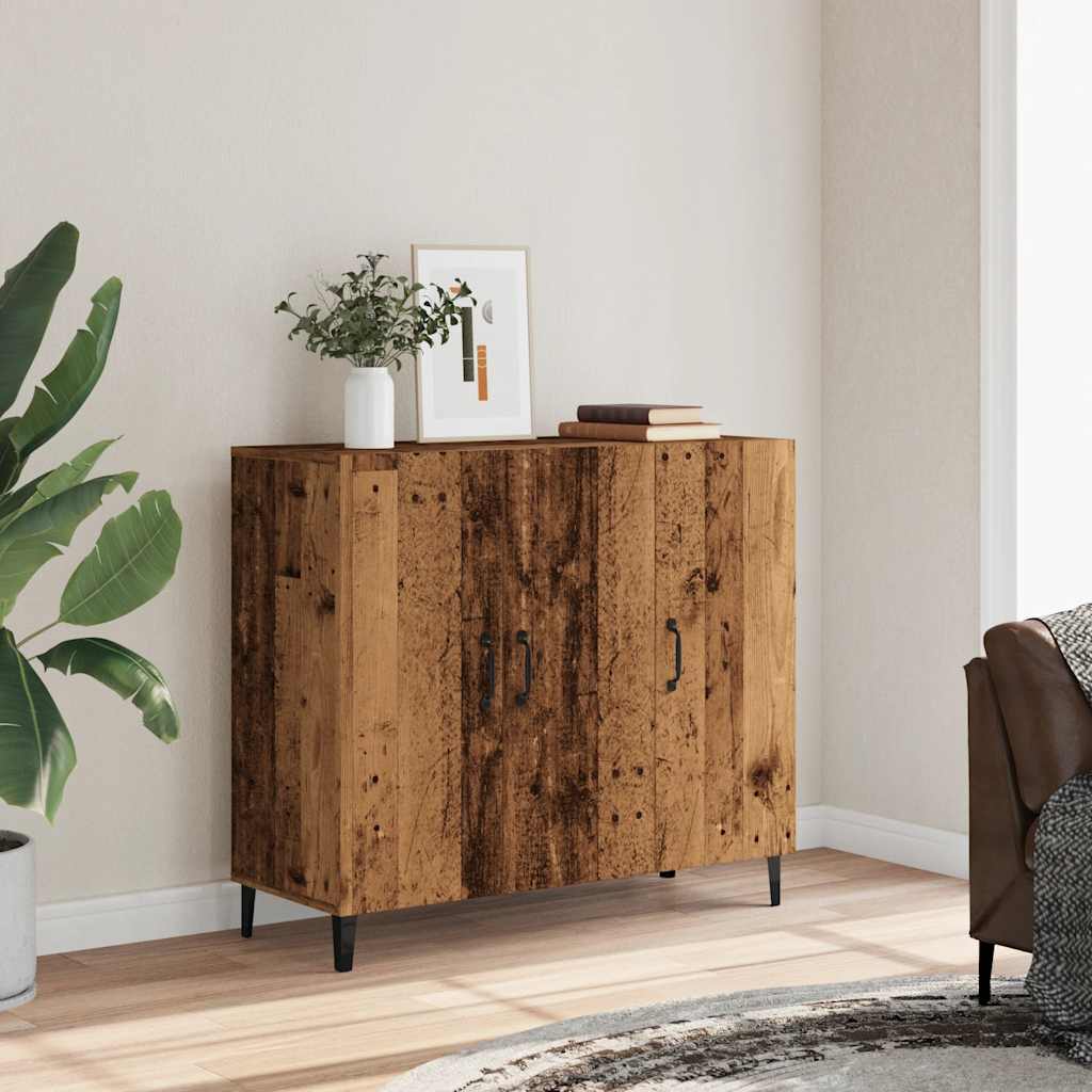 vidaXL Szafka, stare drewno, 90x34x80 cm, materiał drewnopochodny