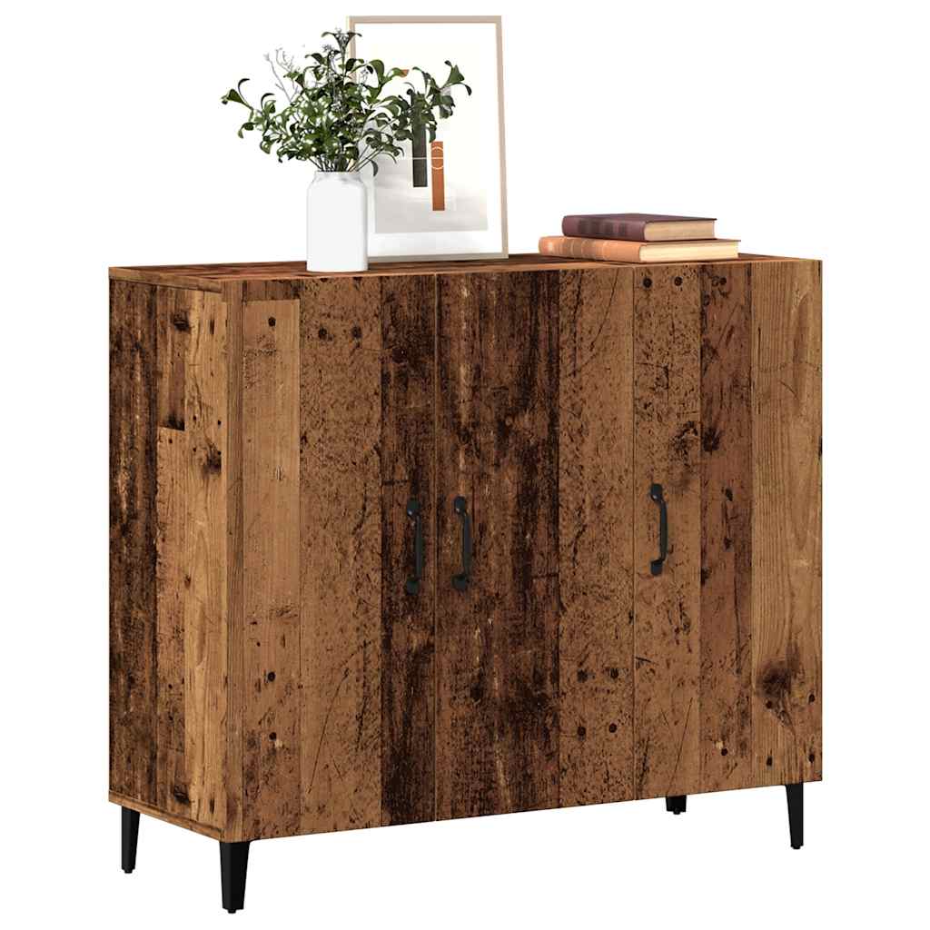 vidaXL Szafka, stare drewno, 90x34x80 cm, materiał drewnopochodny