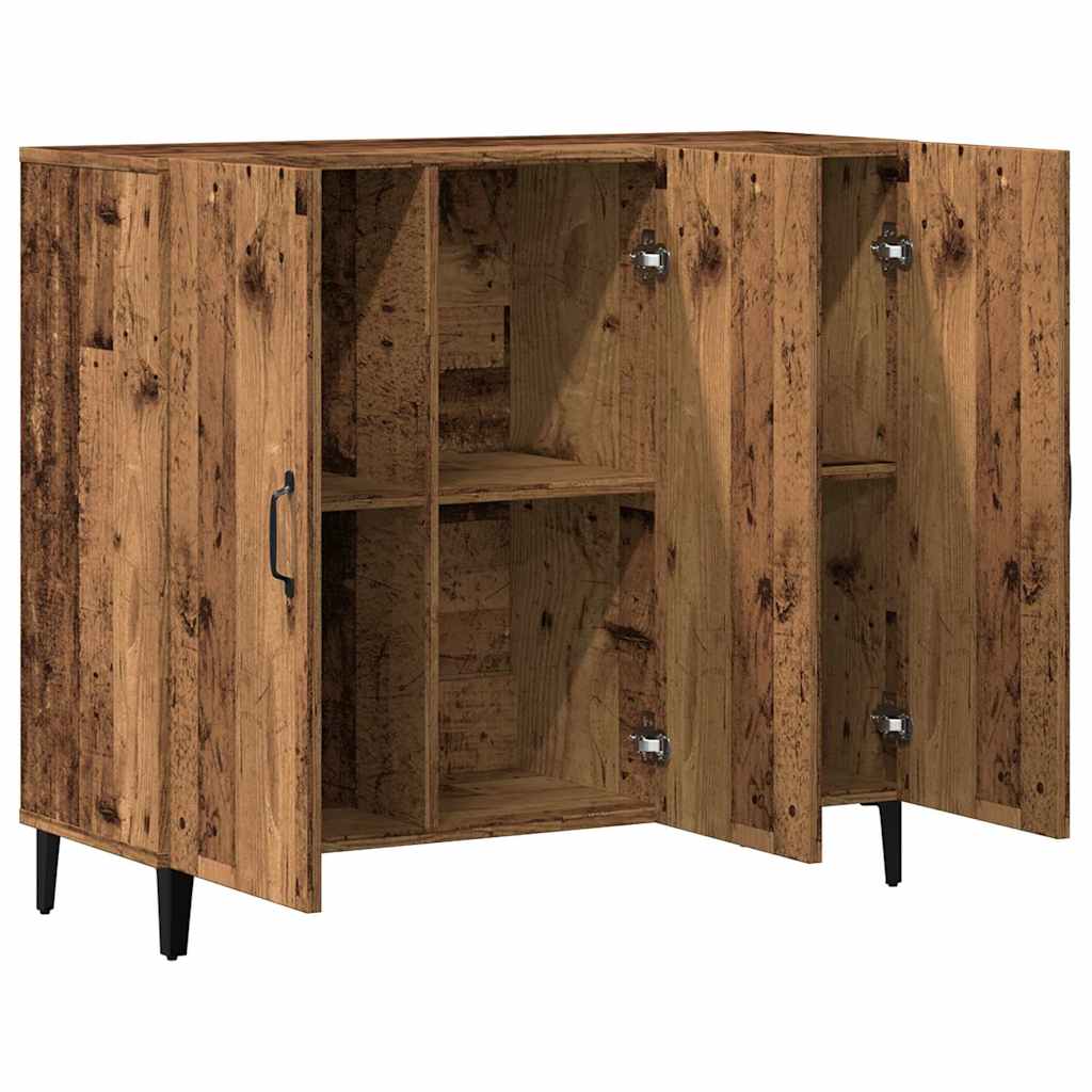 vidaXL Szafka, stare drewno, 90x34x80 cm, materiał drewnopochodny
