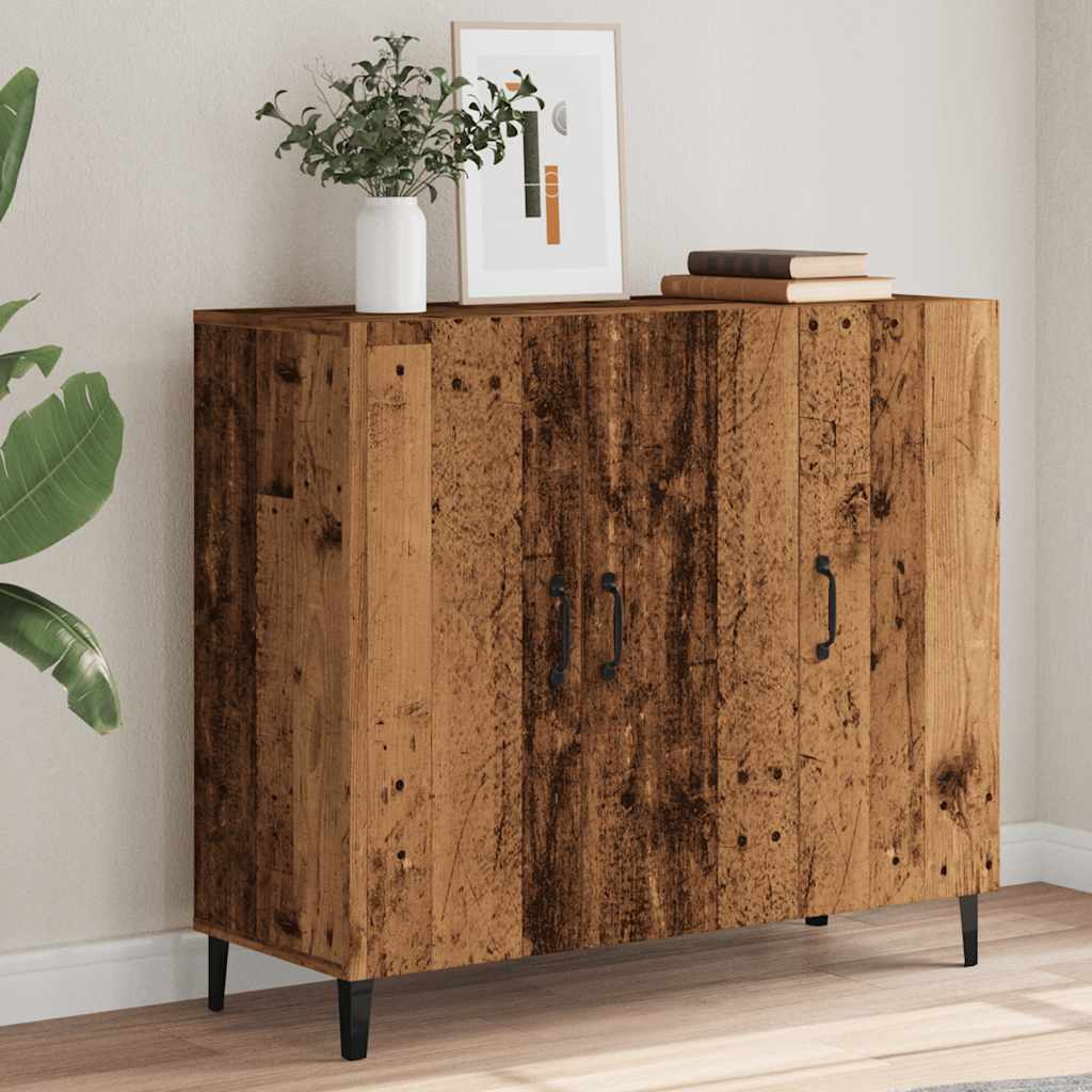 vidaXL Szafka, stare drewno, 90x34x80 cm, materiał drewnopochodny