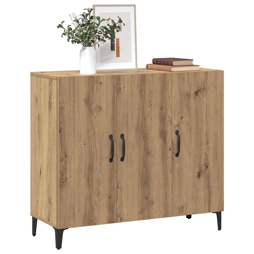 vidaXL Szafka, dąb artisan, 90x34x80 cm, materiał drewnopochodny