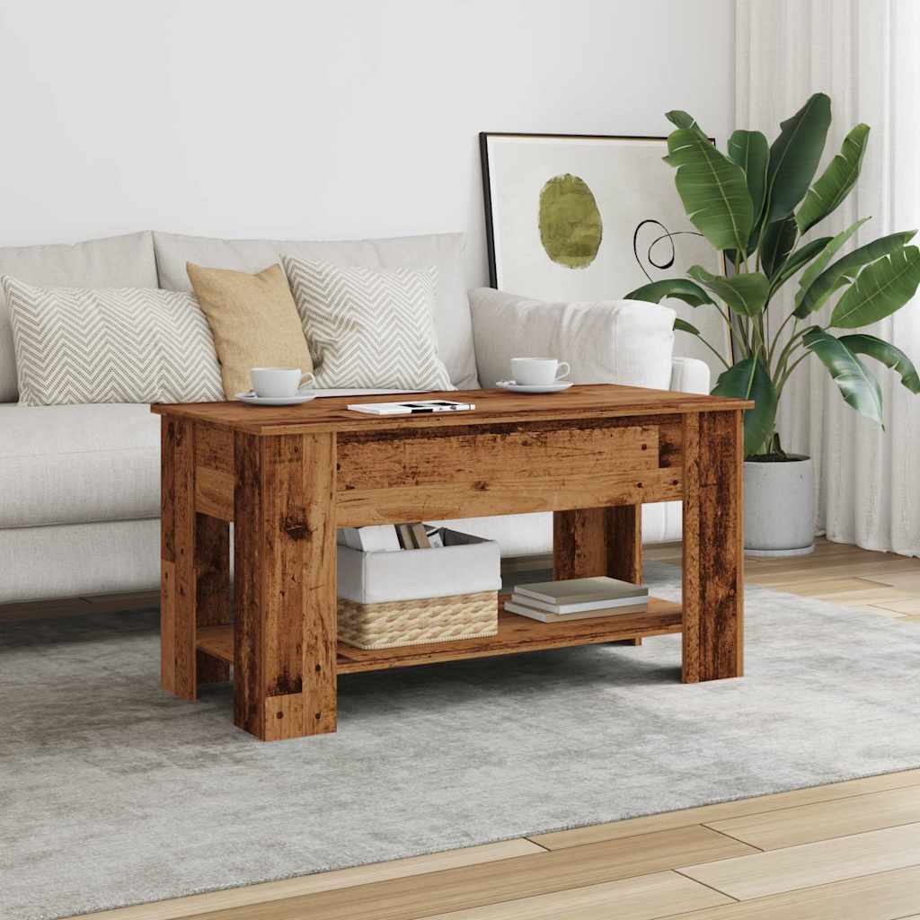 vidaXL Stolik kawowy Stare drewno 101x49x52 cm Drewno klejone