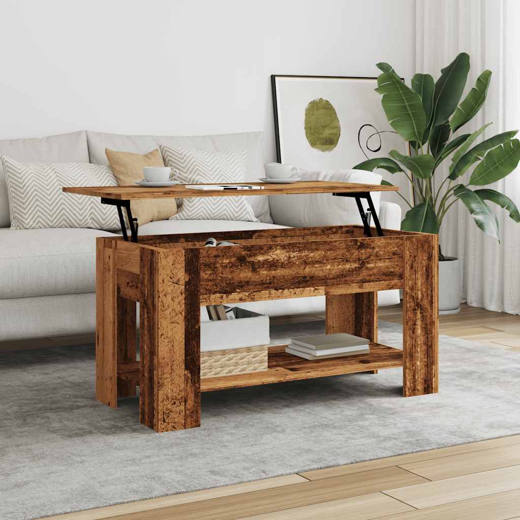 vidaXL Stolik kawowy Stare drewno 101x49x52 cm Drewno klejone