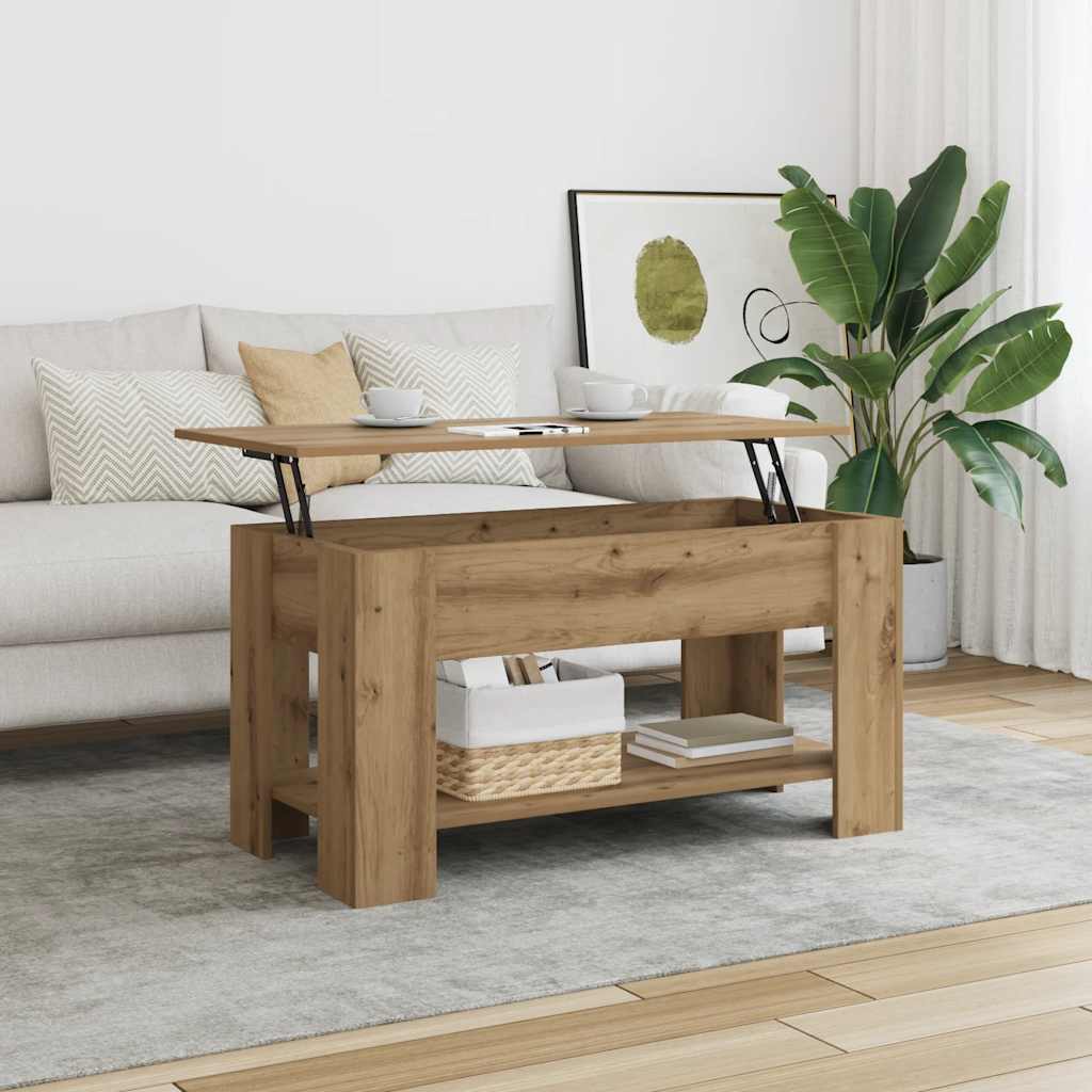 vidaXL Stolik kawowy Artisan Oak 101x49x52 cm Drewno klejone