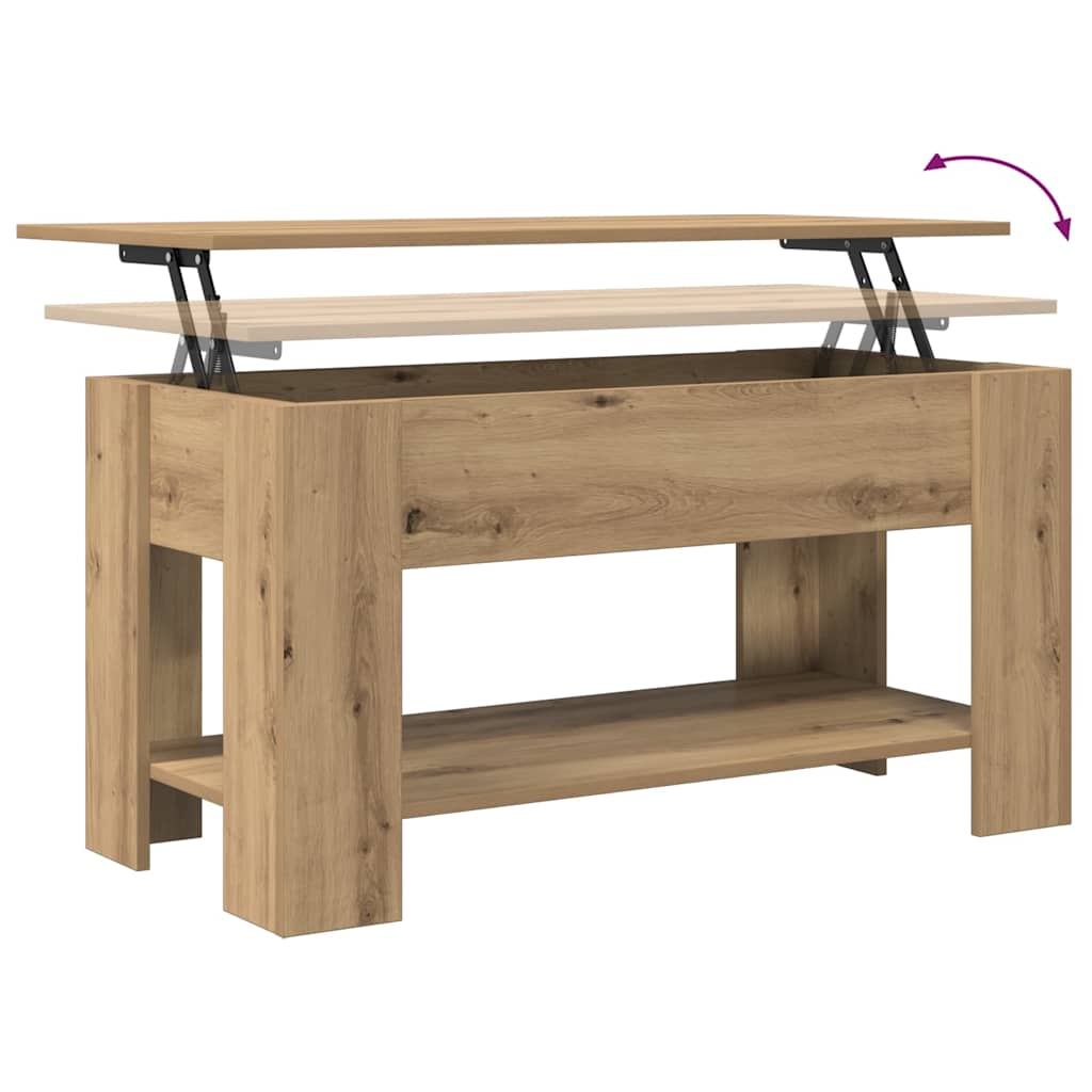 vidaXL Stolik kawowy Artisan Oak 101x49x52 cm Drewno klejone