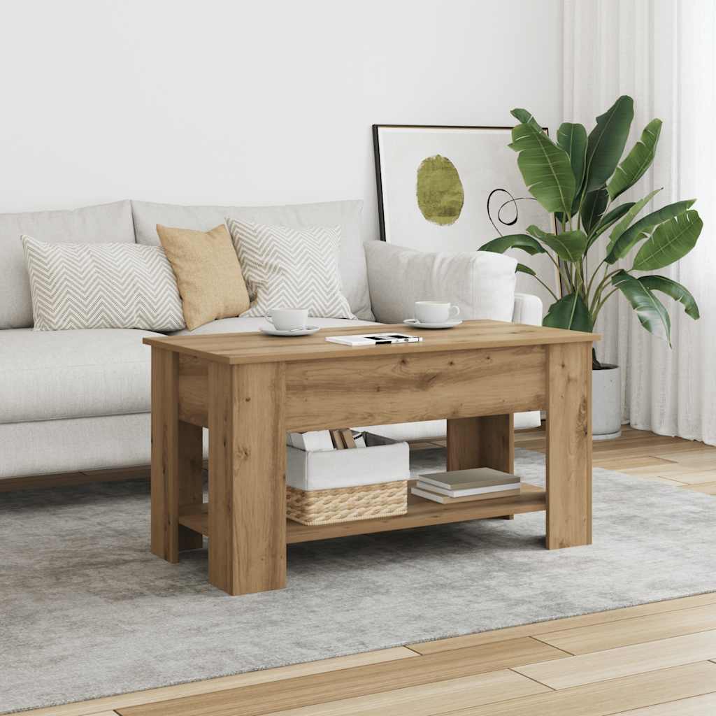 vidaXL Stolik kawowy Artisan Oak 101x49x52 cm Drewno klejone