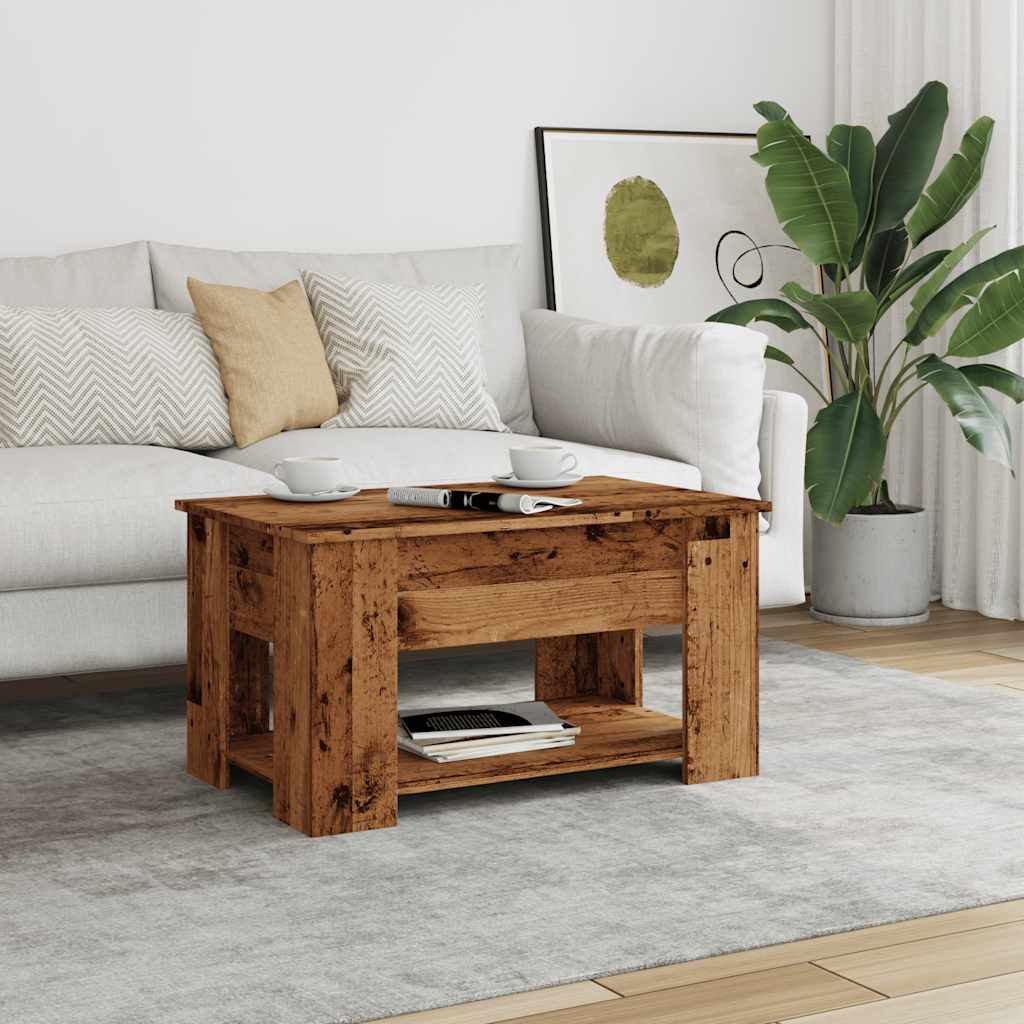 vidaXL Stolik kawowy Stare drewno 79x49x41 cm Drewno klejone