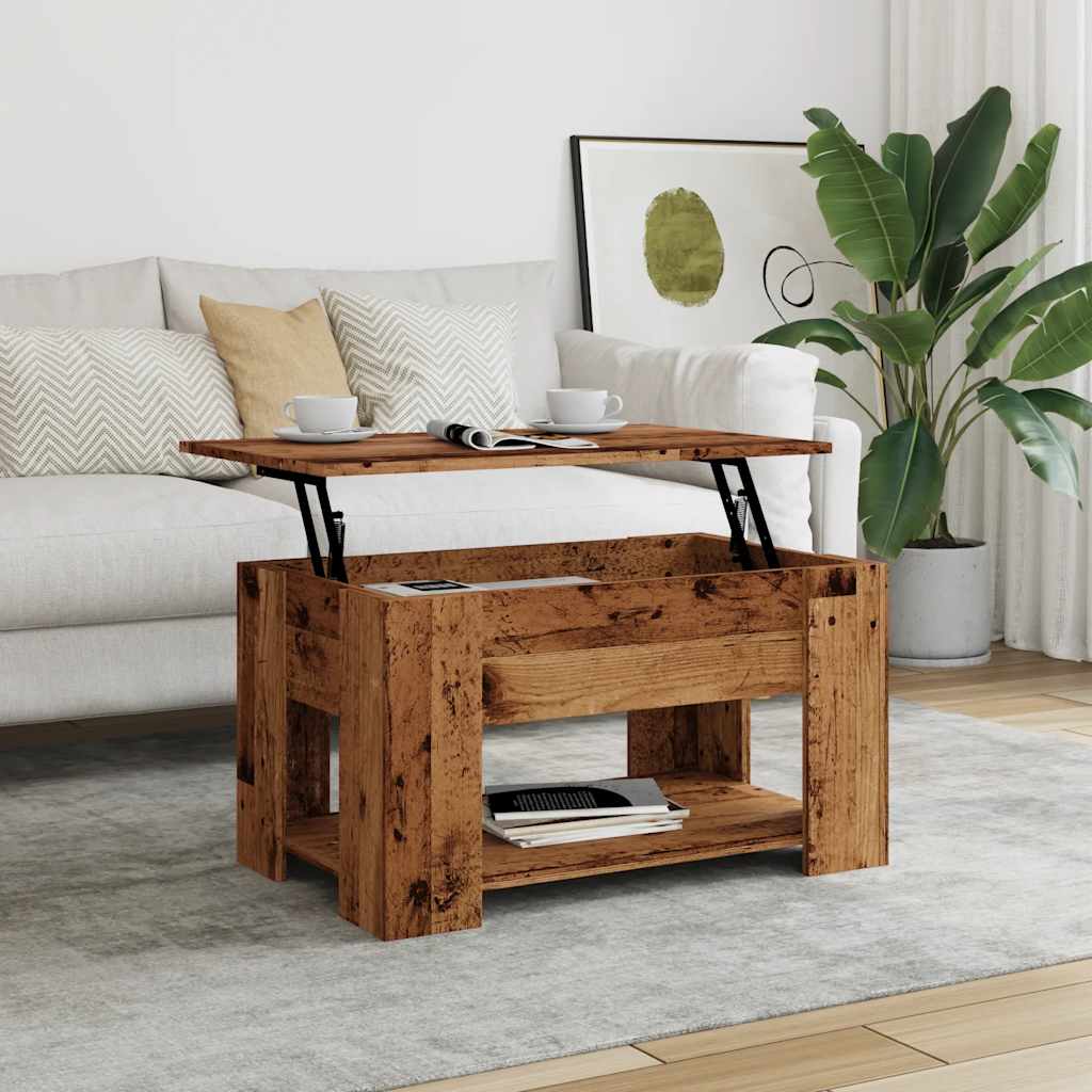 vidaXL Stolik kawowy Stare drewno 79x49x41 cm Drewno klejone
