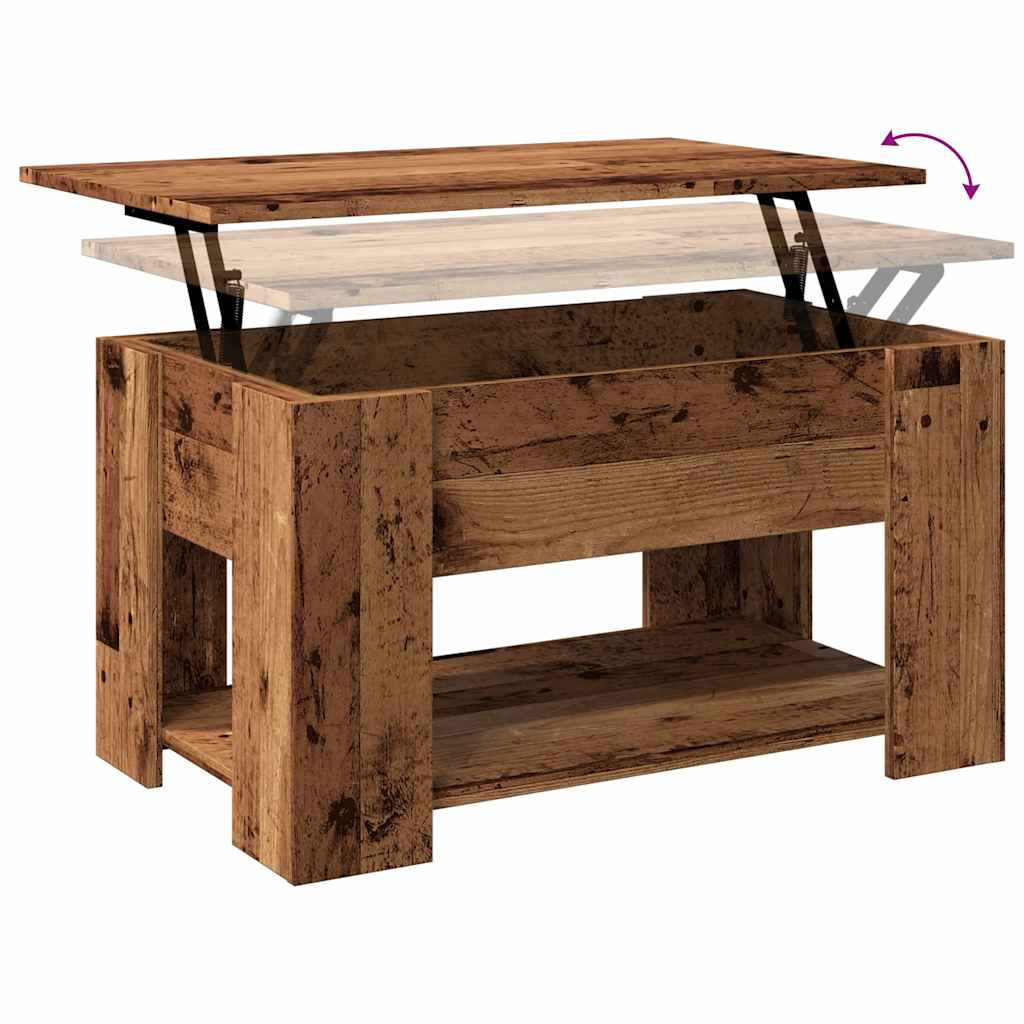 vidaXL Stolik kawowy Stare drewno 79x49x41 cm Drewno klejone