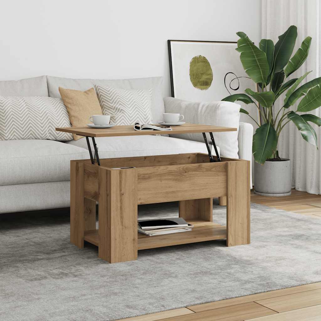 vidaXL Stolik kawowy dąb artisan 79x49x41 cm Drewno klejone