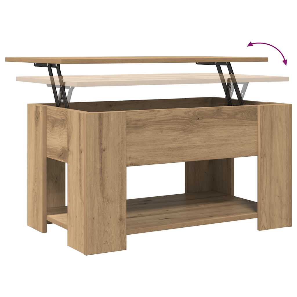 vidaXL Stolik kawowy dąb artisan 79x49x41 cm Drewno klejone