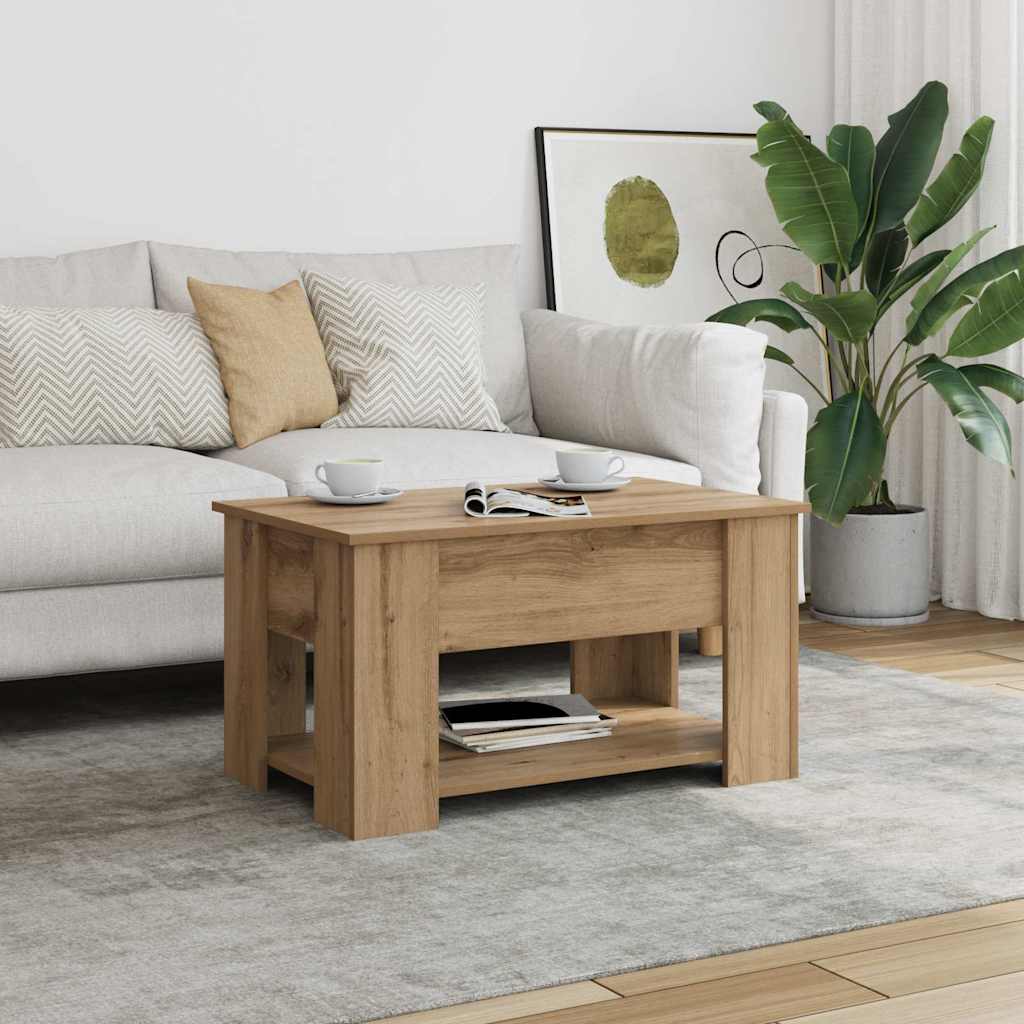 vidaXL Stolik kawowy dąb artisan 79x49x41 cm Drewno klejone