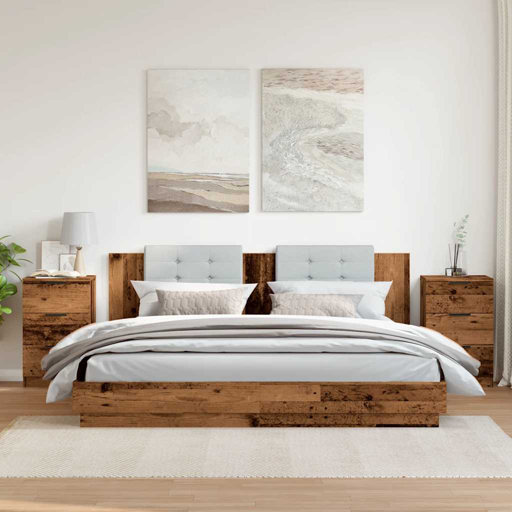 vidaXL Szafki nocne, 2 szt., stare drewno, 40x36x65 cm