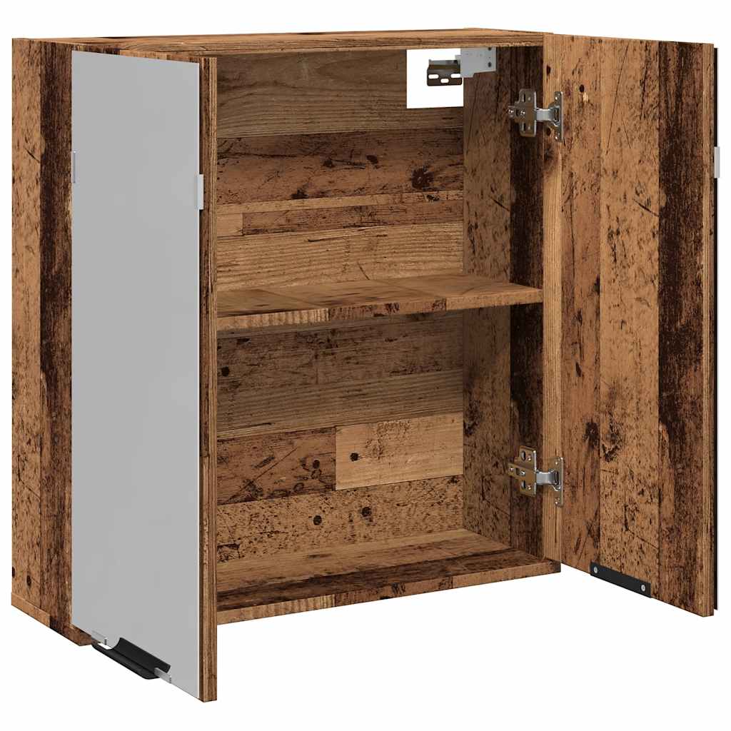 vidaXL Szafka łazienkowa z lustrem, stare drewno, 64x20x66,5 cm