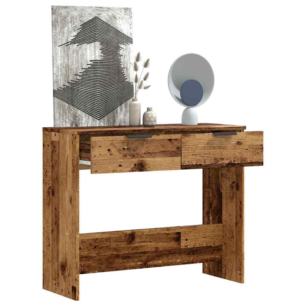 vidaXL Stolik konsolowy, stare drewno, 90x36x75 cm