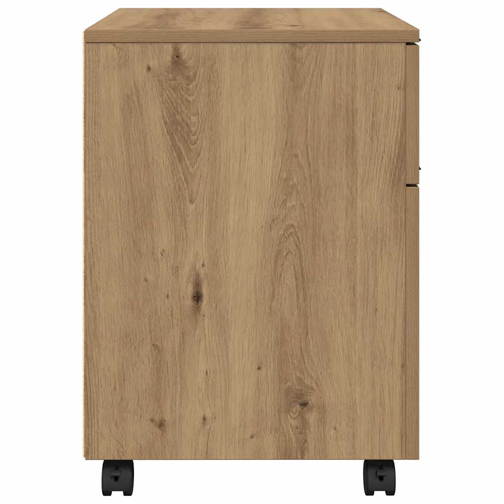 vidaXL Mobilna szafka na dokumenty kółkami dąb artisan Drewno klejone