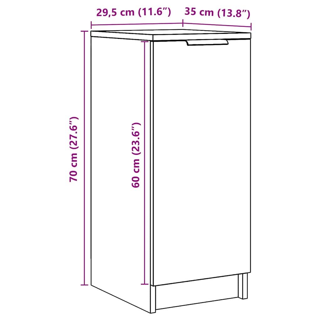 vidaXL Szafka na buty, stare drewno, 29,5x35x70 cm
