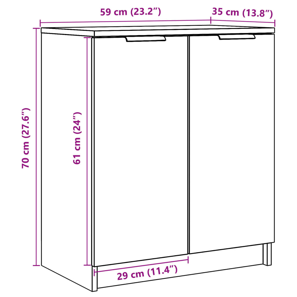 vidaXL Szafka na buty, stare drewno, 59x35x70 cm