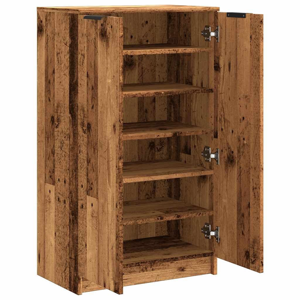 vidaXL Szafka na buty, stare drewno, 59x35x100,5 cm