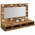 vidaXL Szafka lustrzana z diodami LED Stare drewno 90x31,5x62 cm