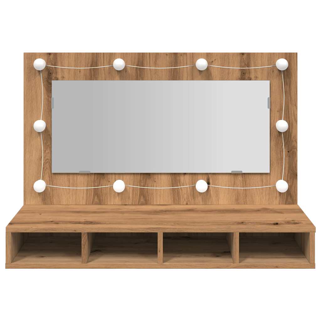 vidaXL Szafka lustrzana z oświetleniem LED Artisan Oak 90x31,5x62 cm