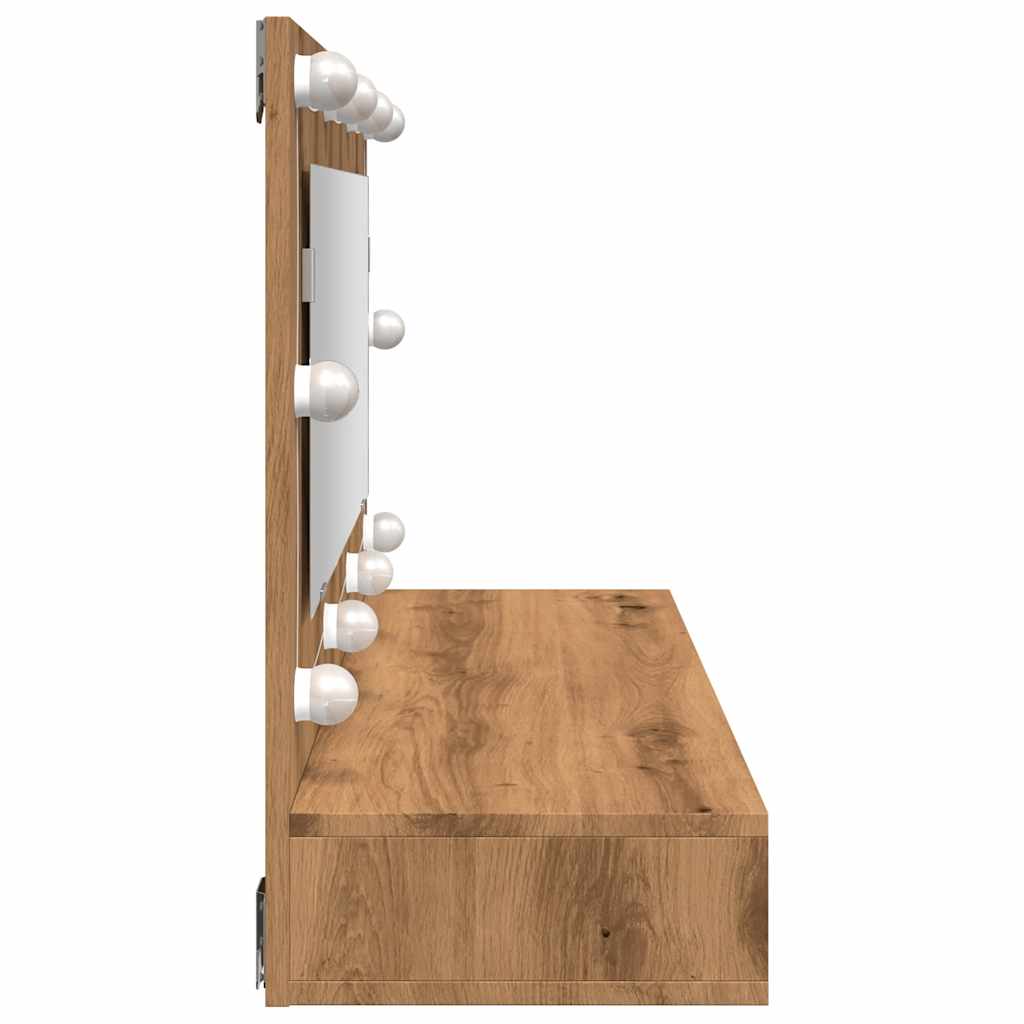 vidaXL Szafka lustrzana z oświetleniem LED Artisan Oak 90x31,5x62 cm