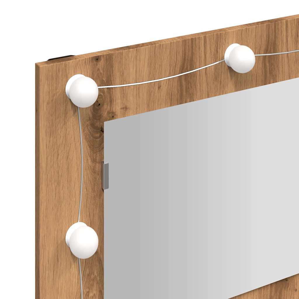 vidaXL Szafka lustrzana z oświetleniem LED Artisan Oak 90x31,5x62 cm