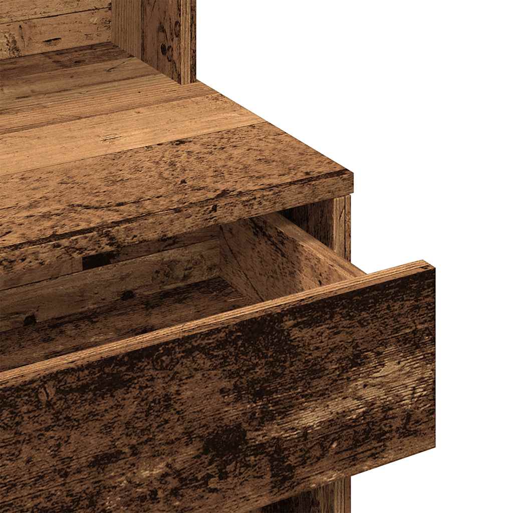 vidaXL Toaletka z lustrem, stare drewno, 74,5x40x141 cm