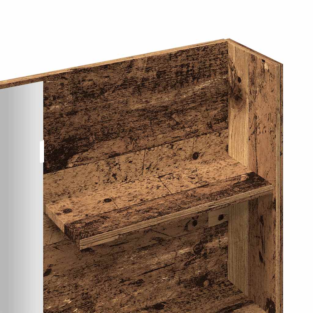 vidaXL Toaletka z lustrem, stare drewno, 74,5x40x141 cm