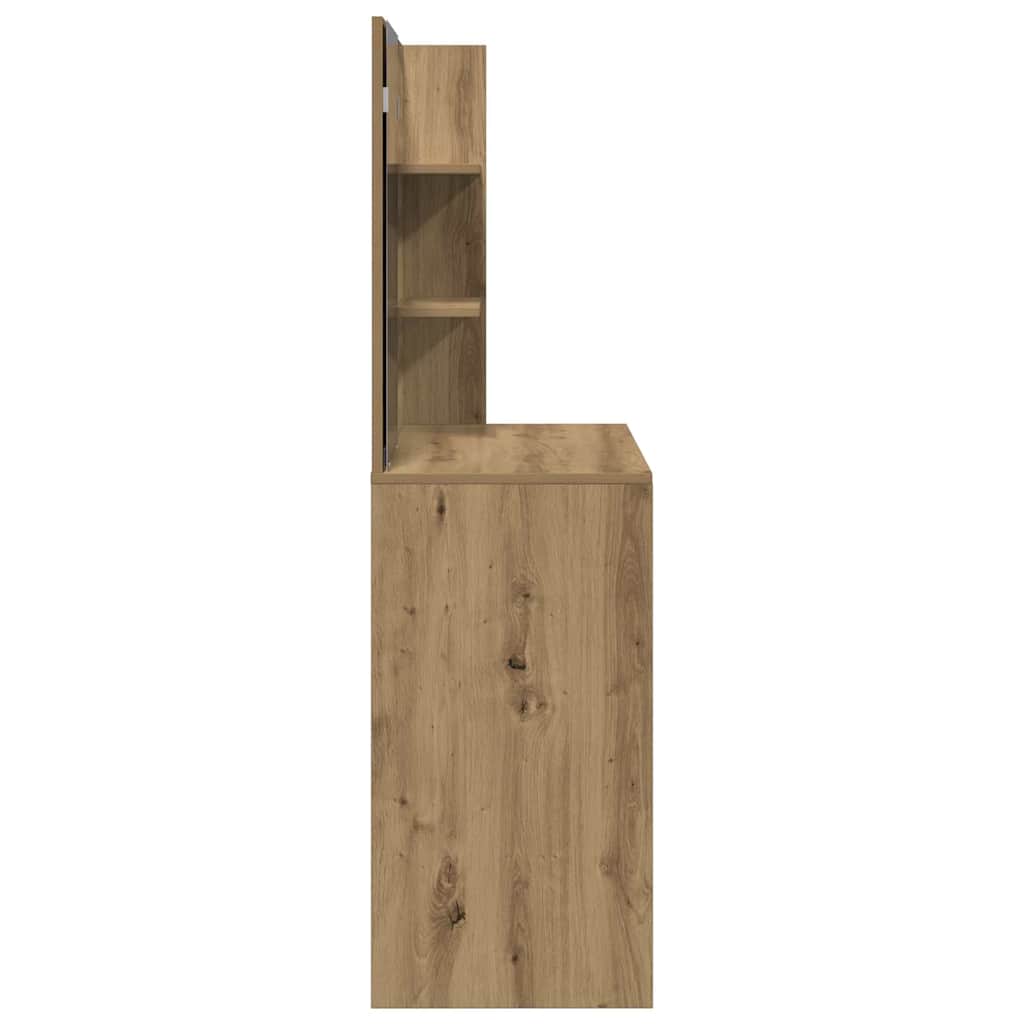 vidaXL Toaletka z lustrem, dąb artisan, 74,5x40x141 cm