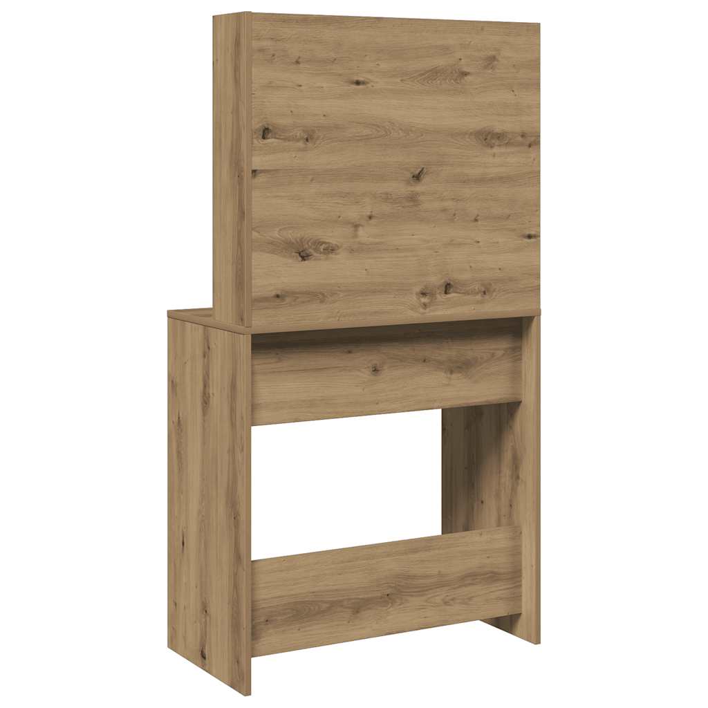 vidaXL Toaletka z lustrem, dąb artisan, 74,5x40x141 cm