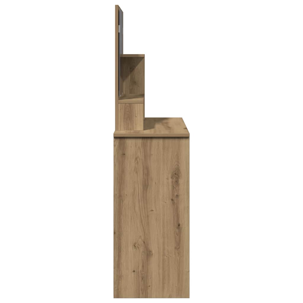 vidaXL Toaletka z lustrem, dąb artisan, 86,5x35x136 cm