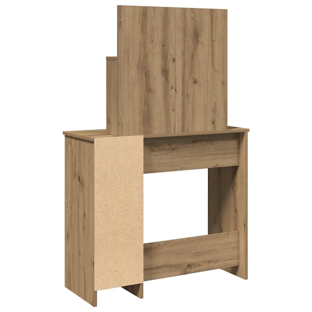 vidaXL Toaletka z lustrem, dąb artisan, 86,5x35x136 cm