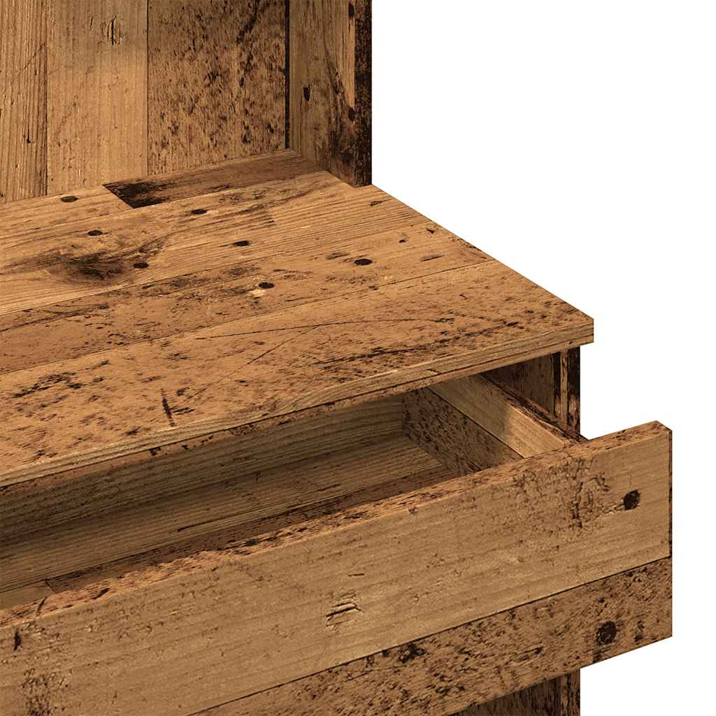 vidaXL Toaletka z lustrem, stare drewno, 96x39x142 cm