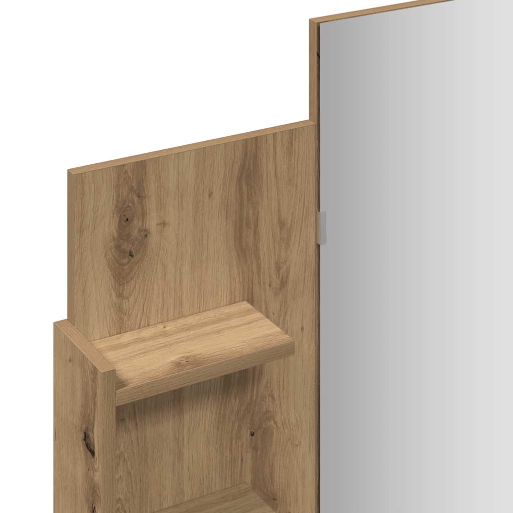 vidaXL Toaletka z lustrem, dąb artisan, 96x39x142 cm