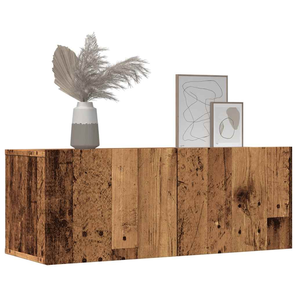 vidaXL Ścienne szafki TV, 2 szt., stare drewno, 80x30x30 cm
