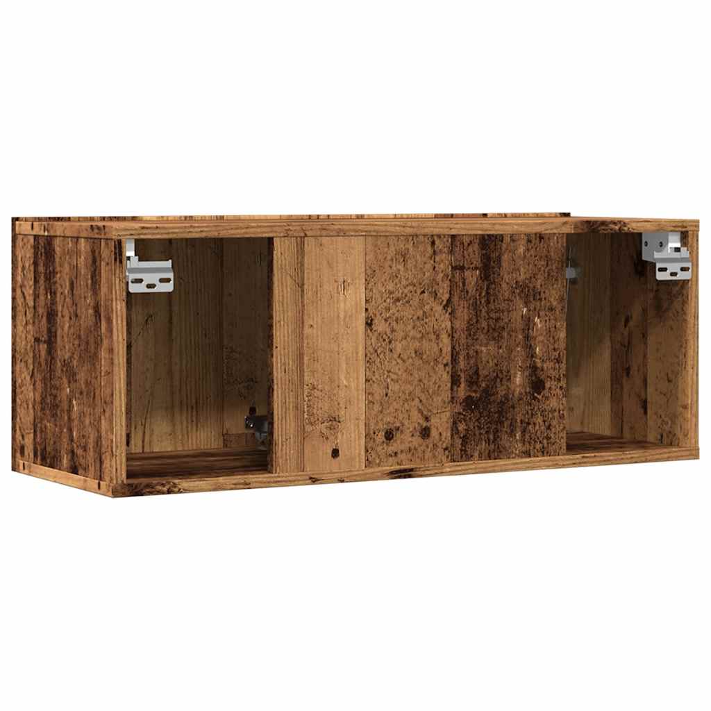 vidaXL Ścienne szafki TV, 2 szt., stare drewno, 80x30x30 cm