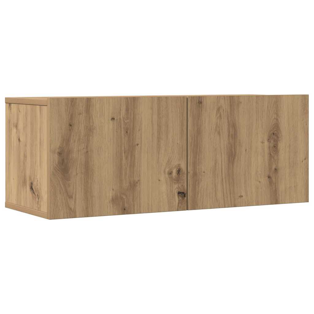 vidaXL Ścienne szafki TV, 2 szt., dąb artisian, 80x30x30 cm