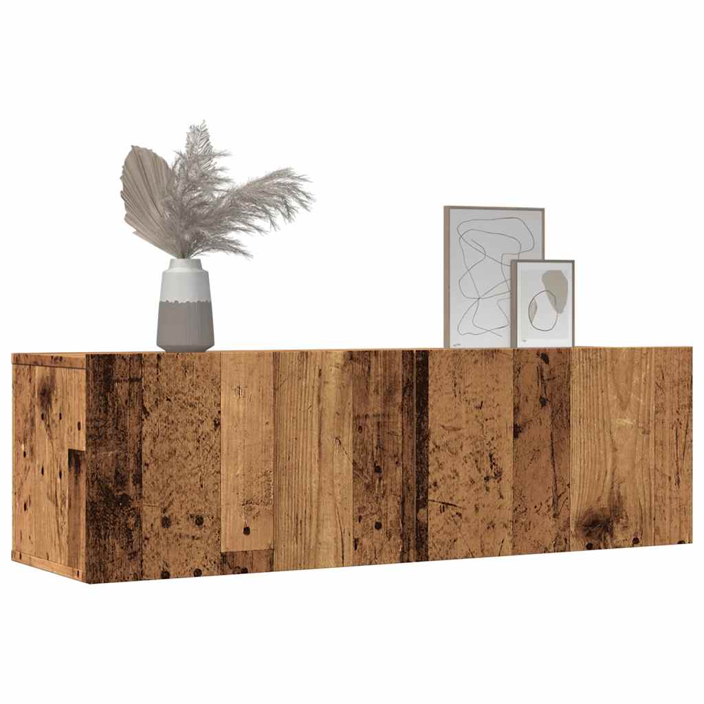 vidaXL Ścienne szafki TV, 2 szt., stare drewno, 100x30x30 cm