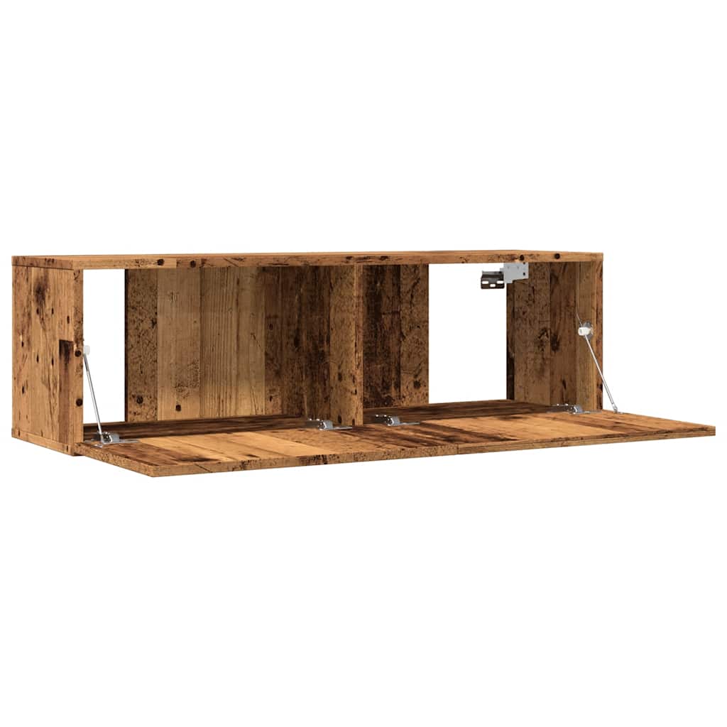 vidaXL Ścienne szafki TV, 2 szt., stare drewno, 100x30x30 cm