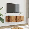 vidaXL Ścienne szafki TV, 2 szt., stare drewno, 100x30x30 cm