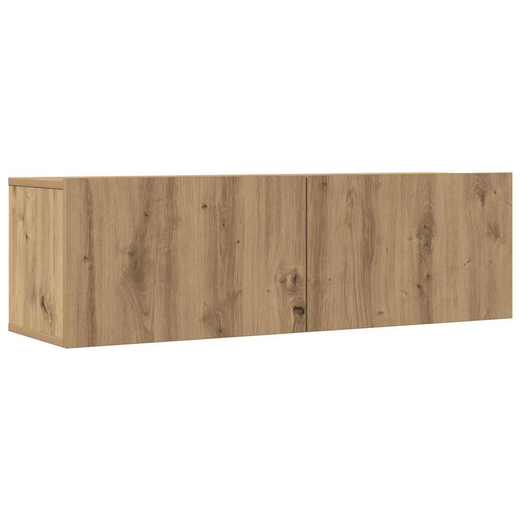 vidaXL Ścienne szafki TV, 2 szt., dąb artisian, 100x30x30 cm