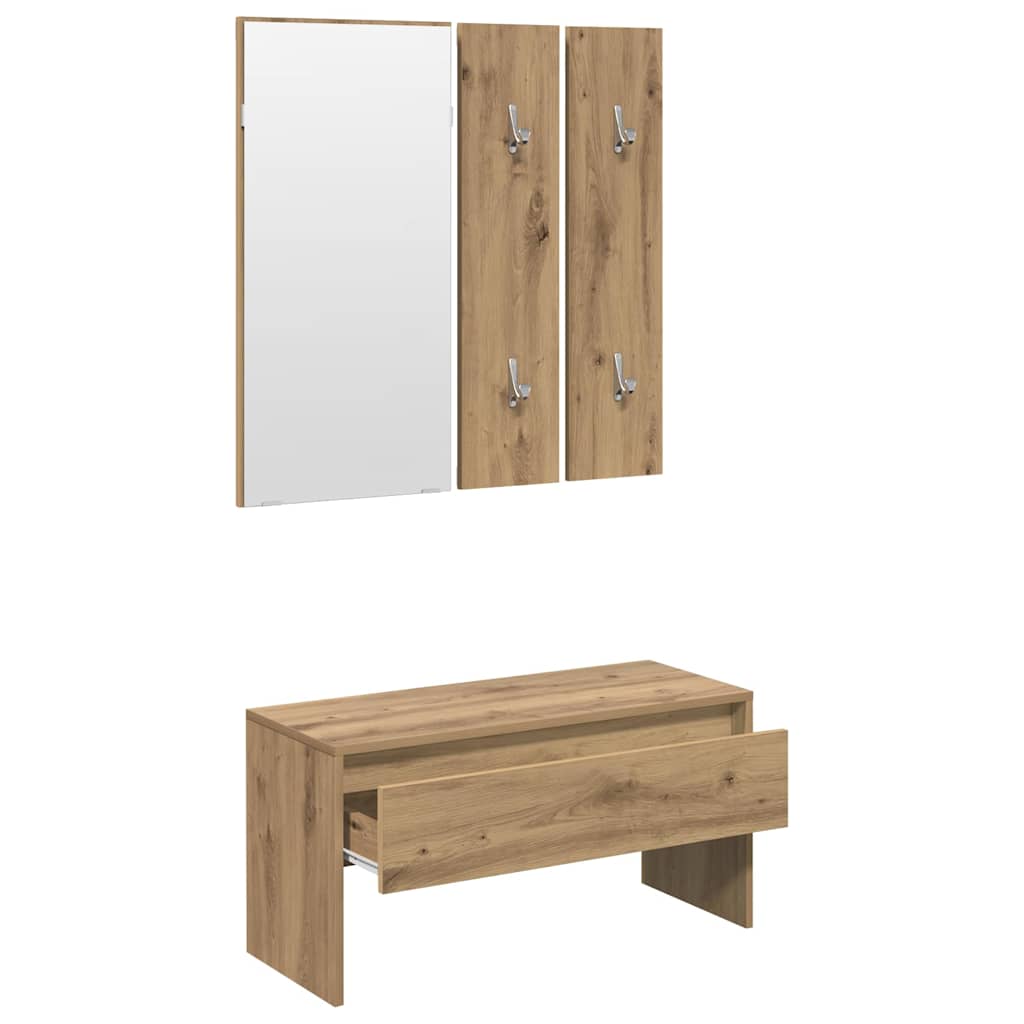 vidaXL Zestaw mebli do przedpokoju dąb artisan materiał drewnopochodny
