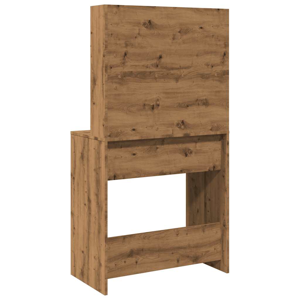 vidaXL Toaletka z oświetleniem LED, dąb artisan, 74,5x40x141 cm