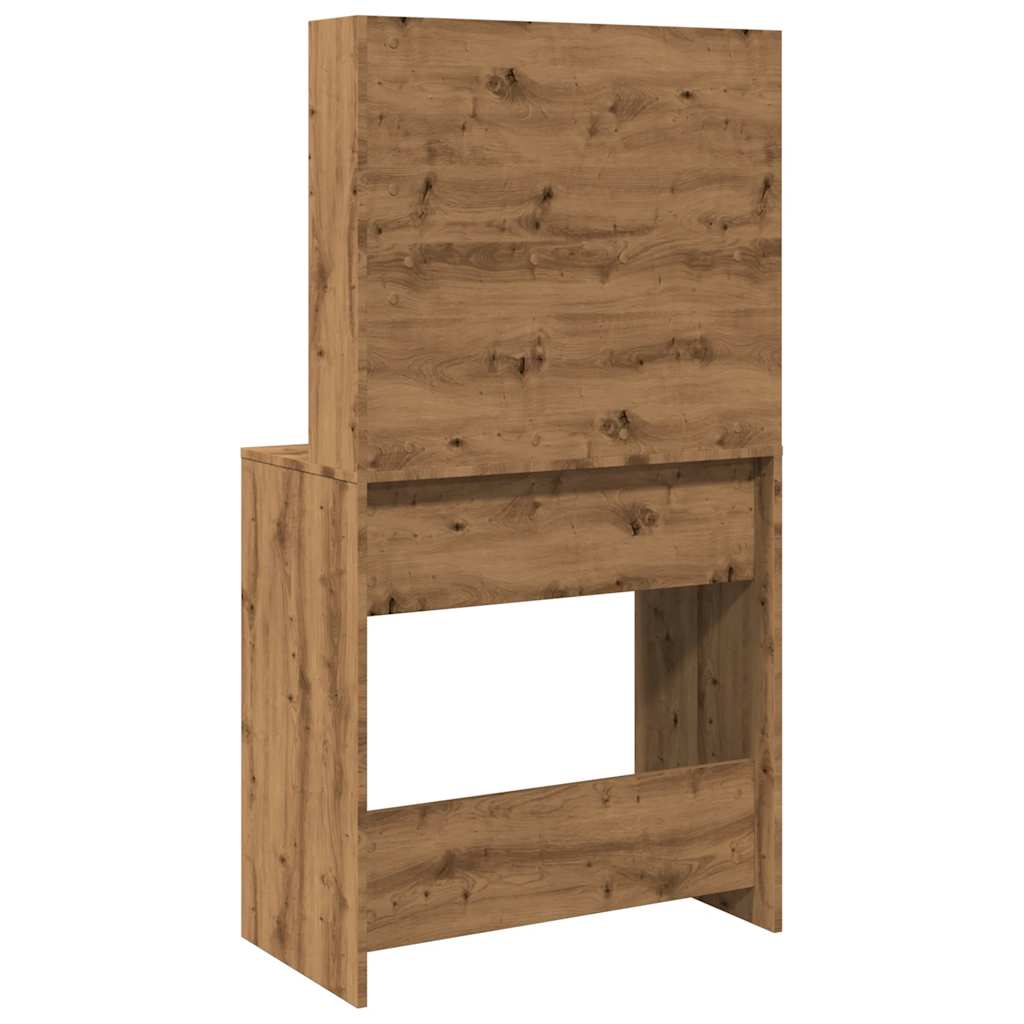 vidaXL Toaletka z oświetleniem LED, dąb artisan, 74,5x40x141 cm
