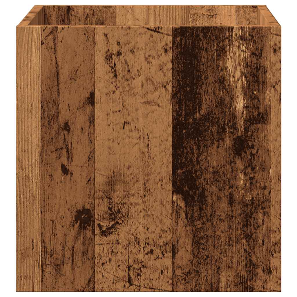 vidaXL Donica, stare drewno, 40x40x40 cm, materiał drewnopochodny