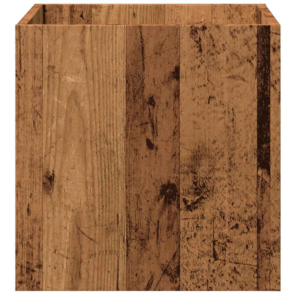 vidaXL Donica, stare drewno, 40x40x40 cm, materiał drewnopochodny